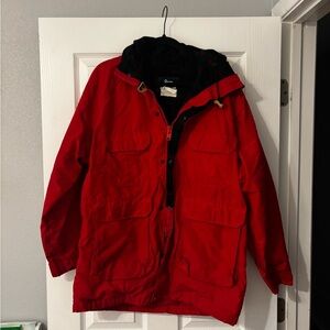Red Vintage Woolrich Raincoat